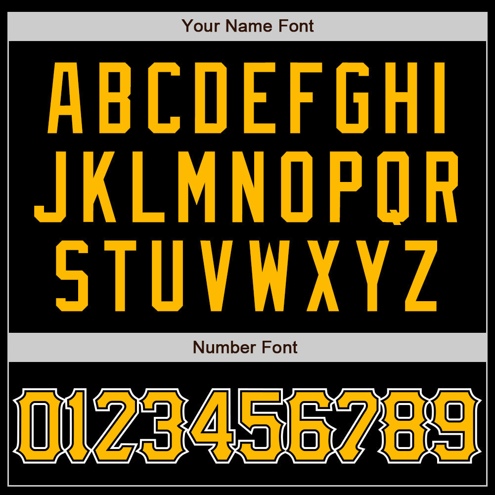 Custom Black Gold-White Authentic Baseball Jersey