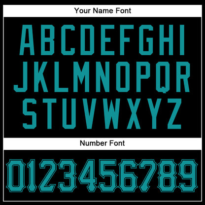 Custom Black Teal Authentic Baseball Jersey