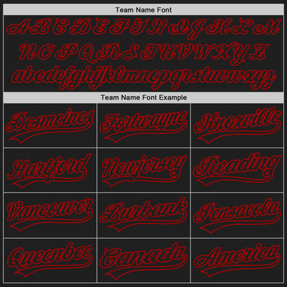 Custom Black Black-Red Authentic Baseball Jersey