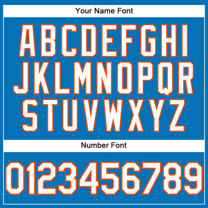 Custom Blue White-Orange Performance T-Shirt
