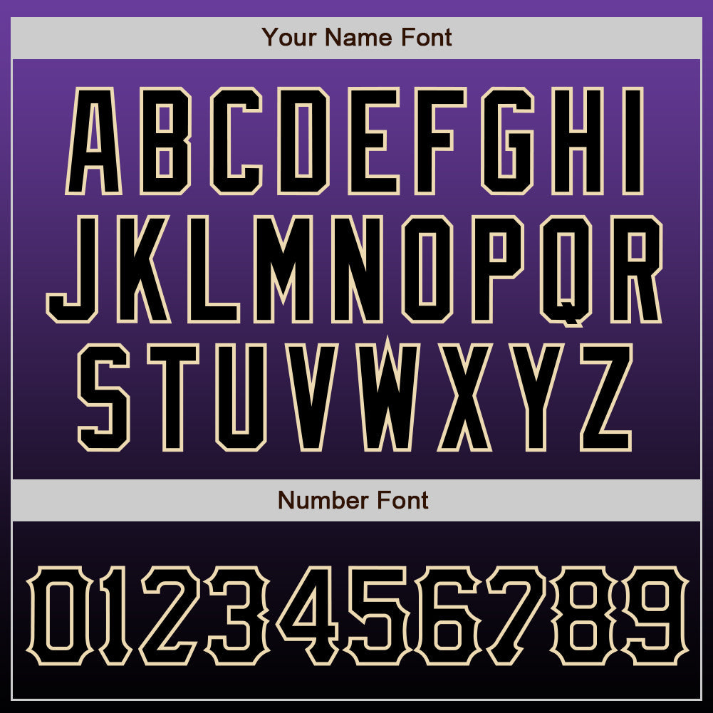 Custom Purple Black-Cream Authentic Fade Fashion Baseball Jersey