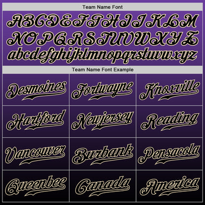 Custom Purple Black-Cream Authentic Fade Fashion Baseball Jersey