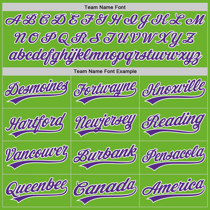 Custom Neon Green Purple-White Performance Vapor Golf Polo Shirt