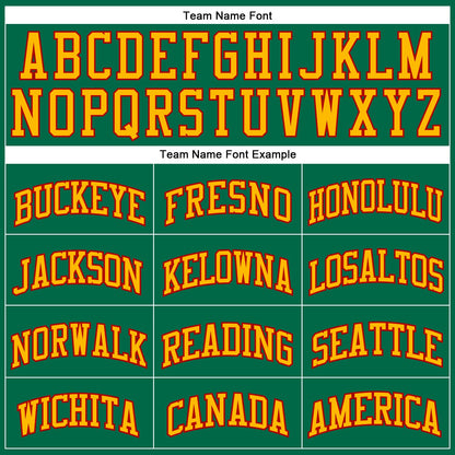 Custom Kelly Green Gold-Red Authentic Throwback Basketball Jersey
