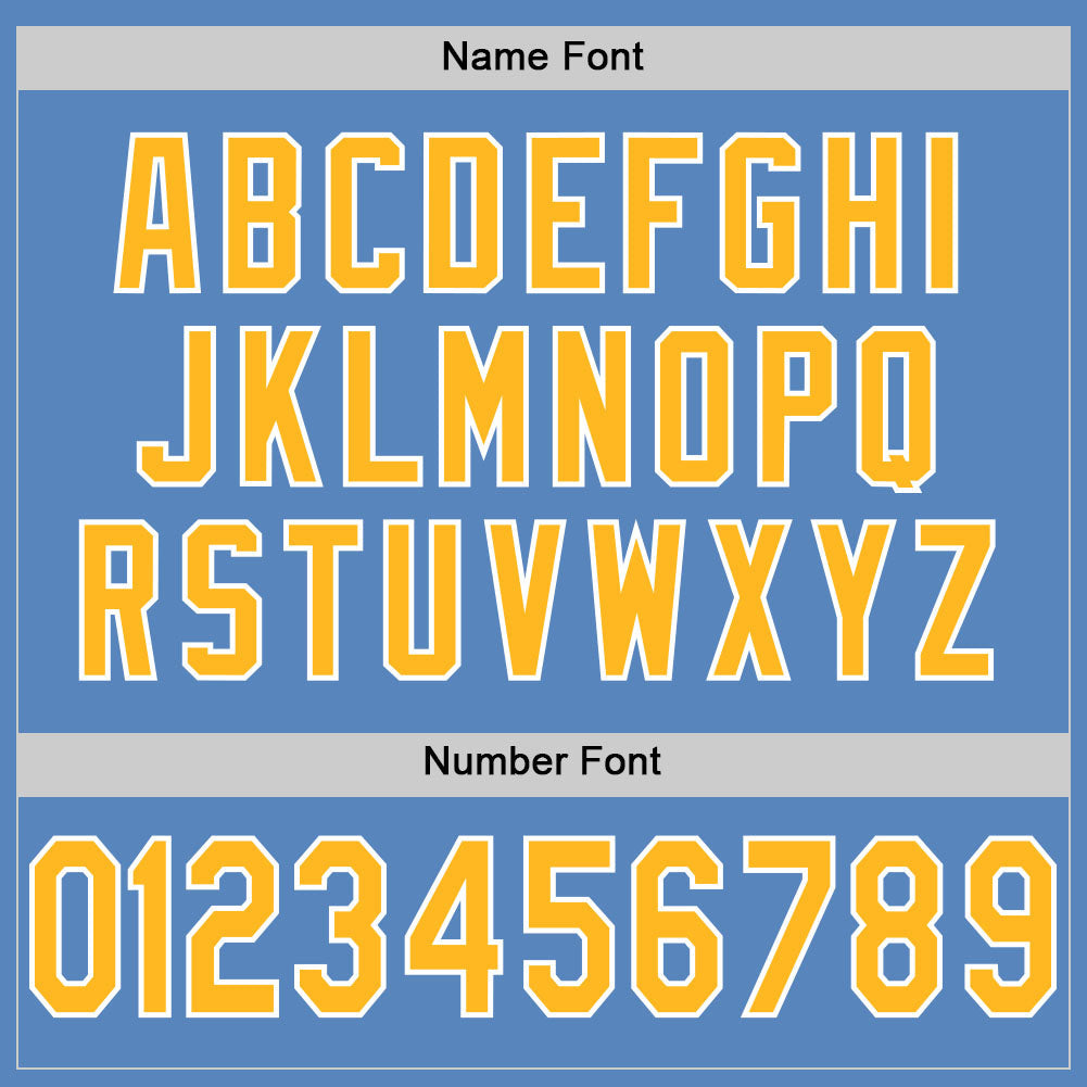 Custom Powder Blue Gold-White Mesh Authentic Football Jersey