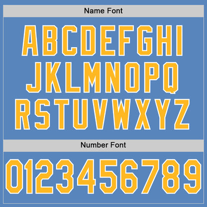Custom Powder Blue Gold-White Mesh Authentic Football Jersey