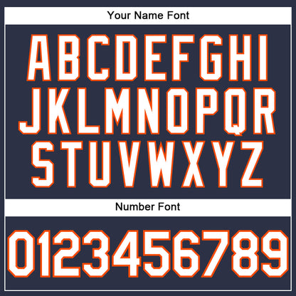 Custom Navy White-Orange Performance T-Shirt