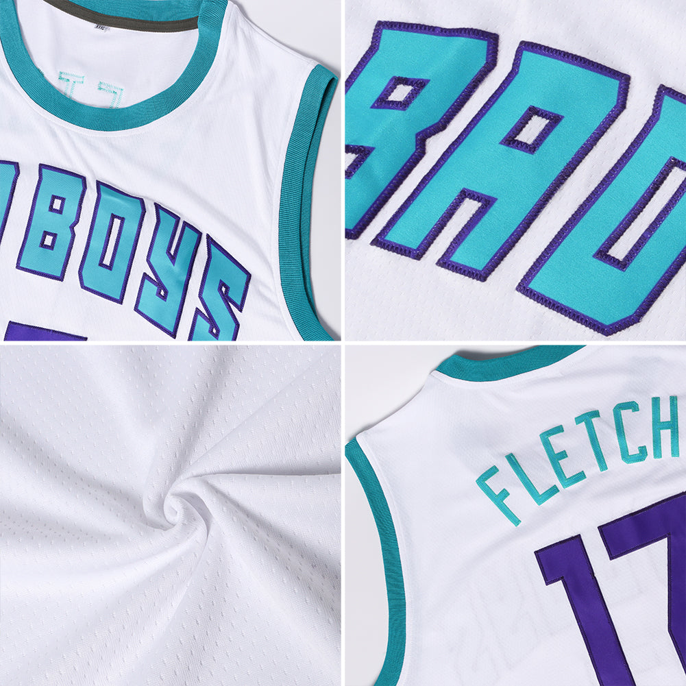 Custom White Light Gray-Light Blue Authentic Throwback Basketball Jersey
