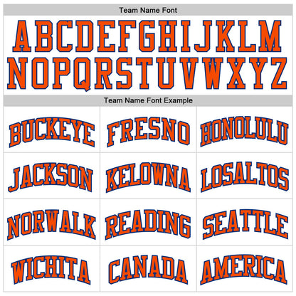 Custom White Orange-Royal Authentic Throwback Basketball Jersey