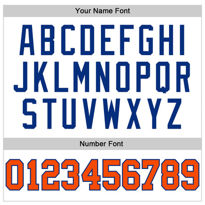 Custom White Orange-Royal Authentic Throwback Basketball Jersey