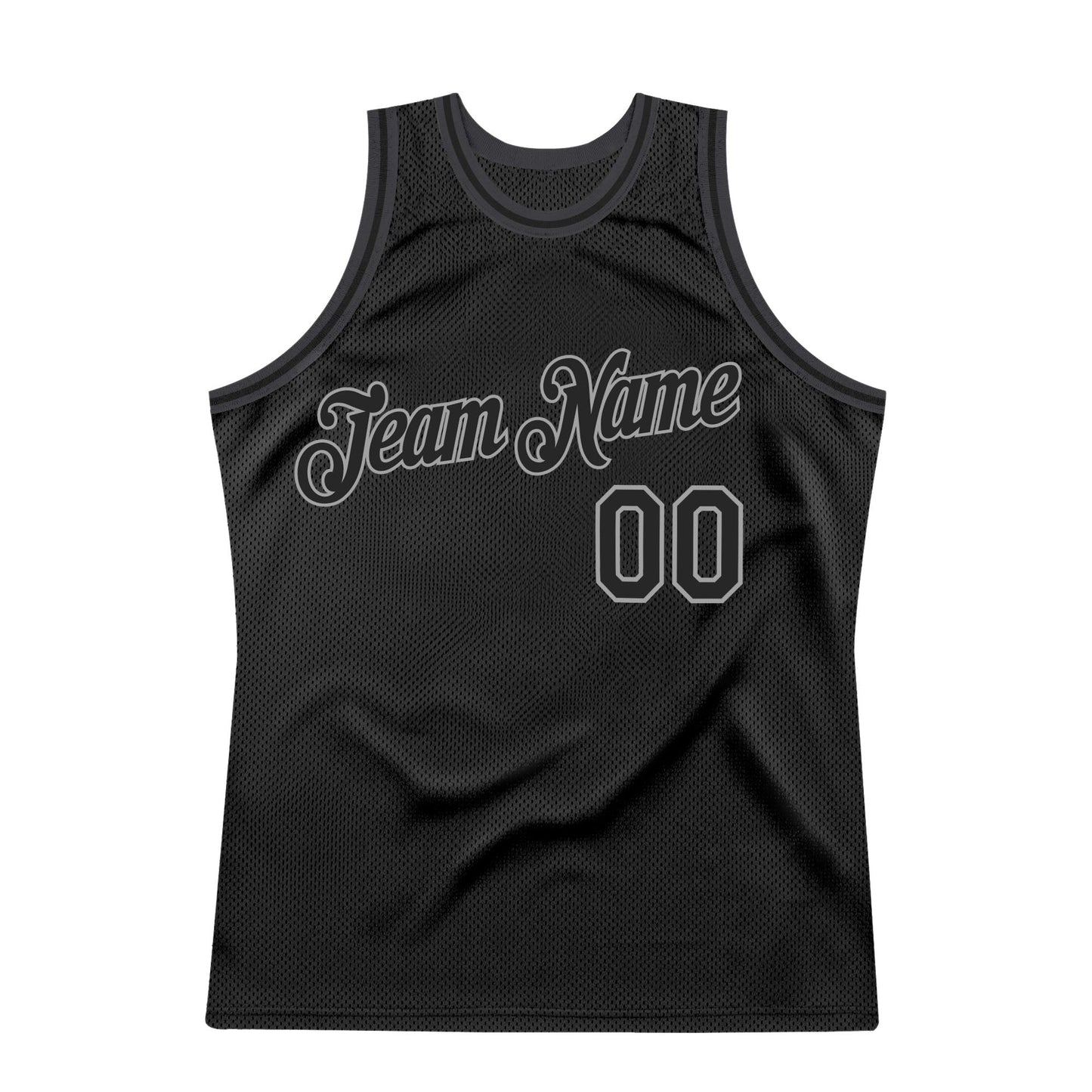 Custom Black Black-Gray Authentic Throwback Basketball Jersey