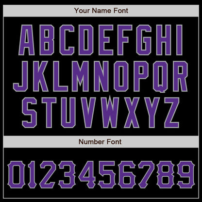 Custom Black Purple-Gray Authentic Baseball Jersey