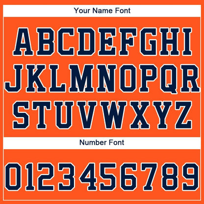 Custom Orange Navy-White Baseball Jersey