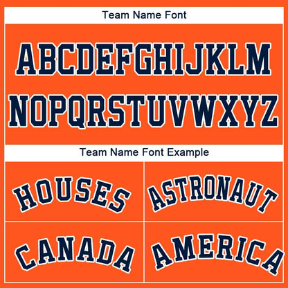 Custom Orange Navy-White Baseball Jersey