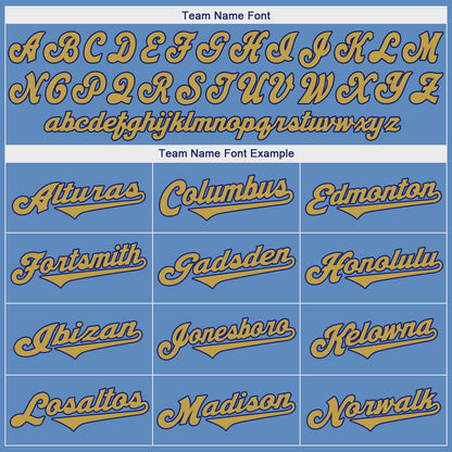 Custom Light Blue Old Gold-Royal Authentic Baseball Jersey