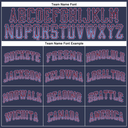 Custom Navy Light Blue-Red Authentic Drift Fashion Baseball Jersey