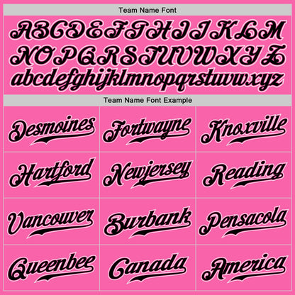 Custom Pink Black-White Authentic Baseball Jersey
