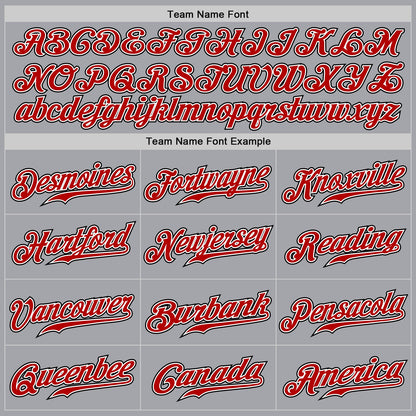 Custom Gray Red-Black Authentic Two Tone Baseball Jersey